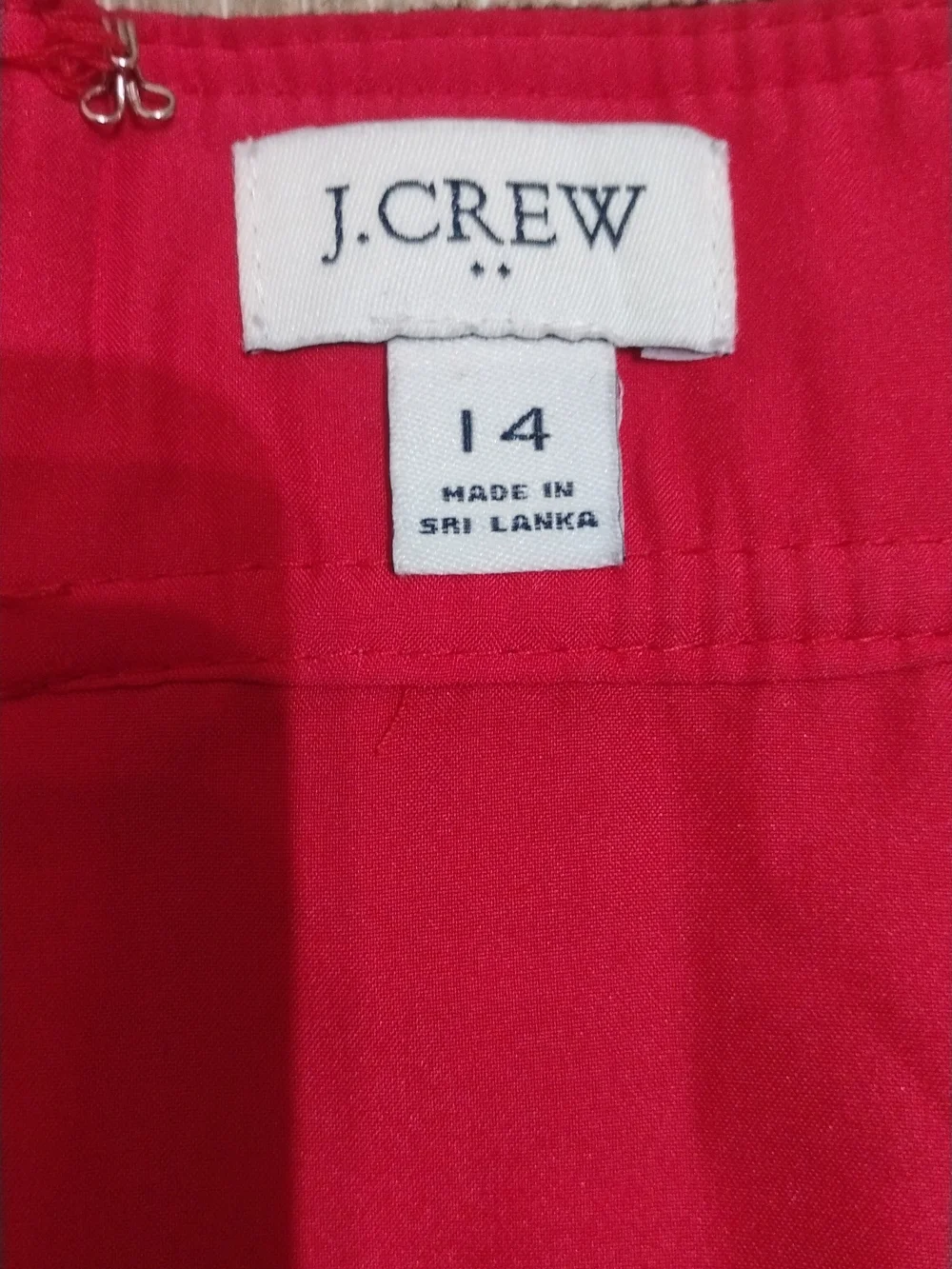 J. Crew Red Plaid Wool Blend Skirt SZ 14